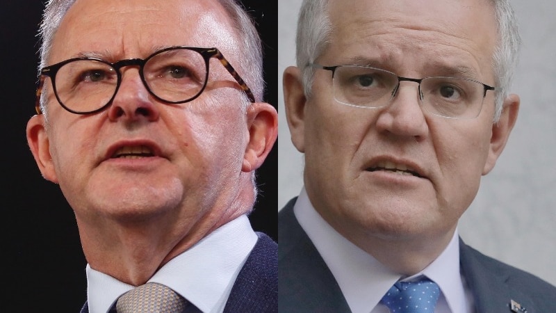 A composite image of Anthony Albanese and Scott Morrison