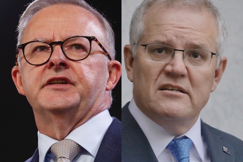 A composite image of Anthony Albanese and Scott Morrison