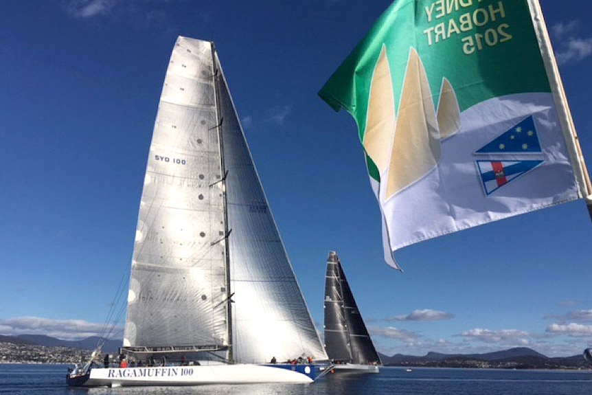 Ragamuffin 100 crosses the finish line of the Sydney to Hobart.