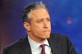 Jon Stewart on the set of The Daily Show