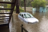 Car flooded at Old Erowal Bay