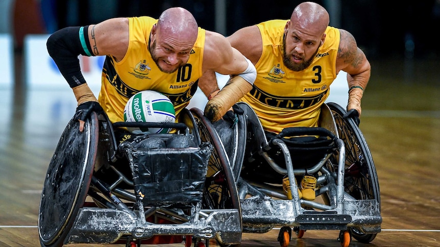 The bash brothers: Chris Bond (left) and Ryley Batt are the enforcers on the Australian wheelchair rugby team.
