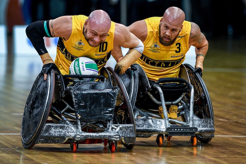 The bash brothers: Chris Bond (left) and Ryley Batt are the enforcers on the Australian wheelchair rugby team.