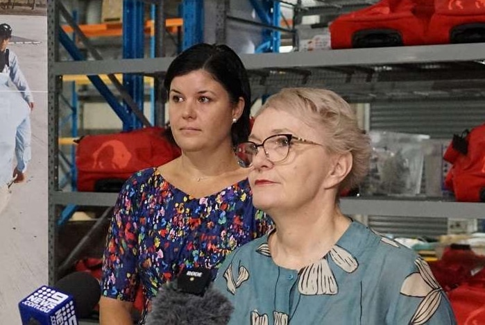 Natasha Fyles and Dianne Stephens at a press conference.