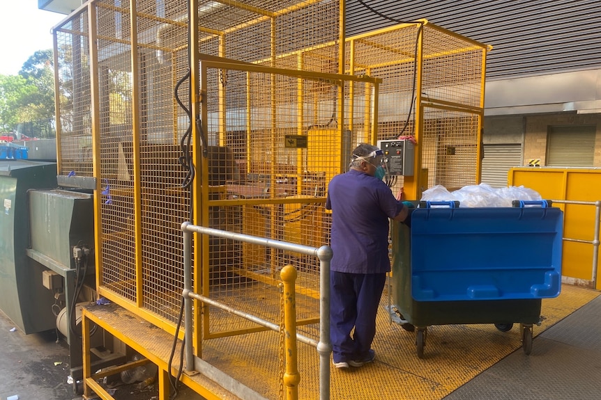 The recycling facilities at Sunshine hospital in Melbourne.