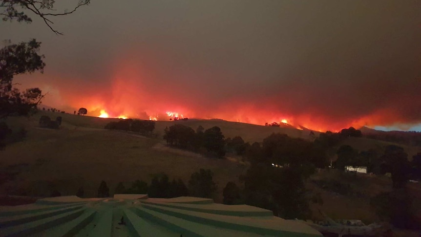 Fire flares in hills in East Gippsland
