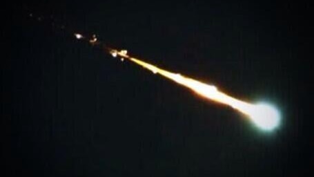 The bright light of the space junk entering the atmosphere over the Australian east coast in July.