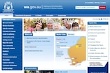 Screenshot of West Australian government website showing map of WA.