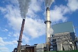 Steam coming from two stacks at the Broadwater Sugar Mill. 