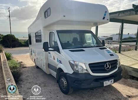A white Mercedes motorhome