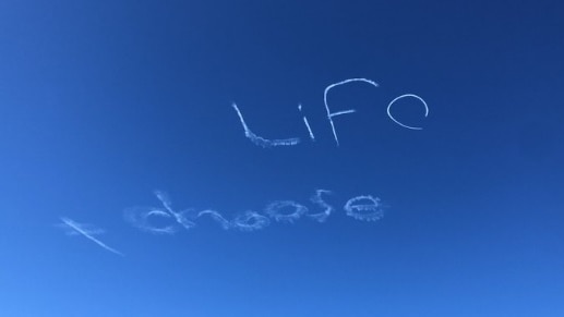 Skywriting says 'Choose Life'