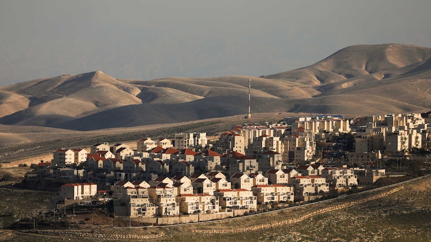 A general view picture shows houses in the Israeli settlement of Maale Adumim, in the occupied West Bank.