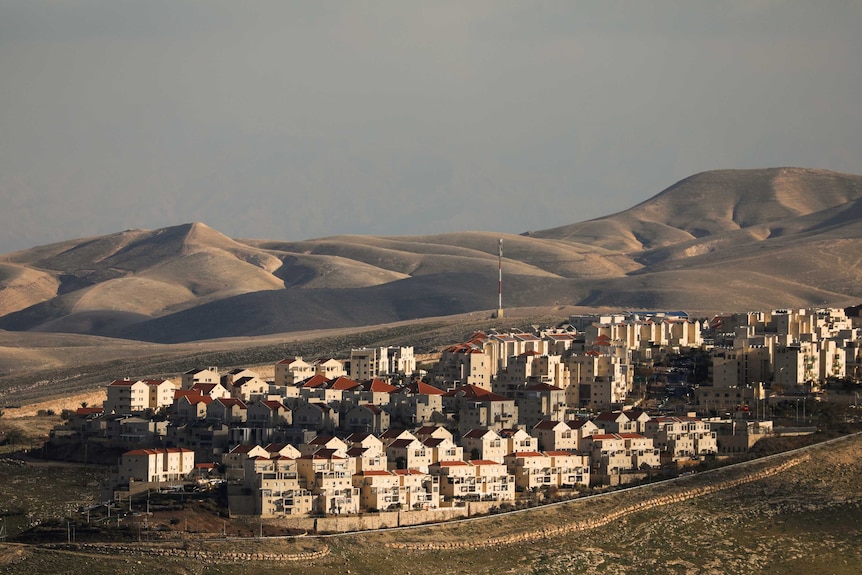 A general view picture shows houses in the Israeli settlement of Maale Adumim, in the occupied West Bank.