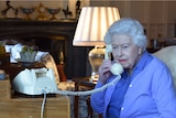 Queen Elizabeth on the phone
