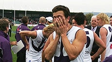 Fremantle players show their disappointment