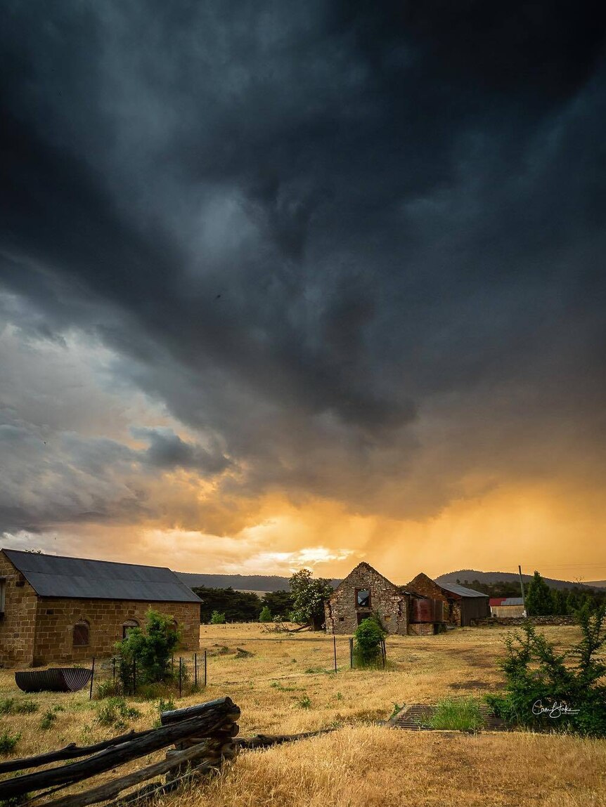 Storm clouds over Ross township.