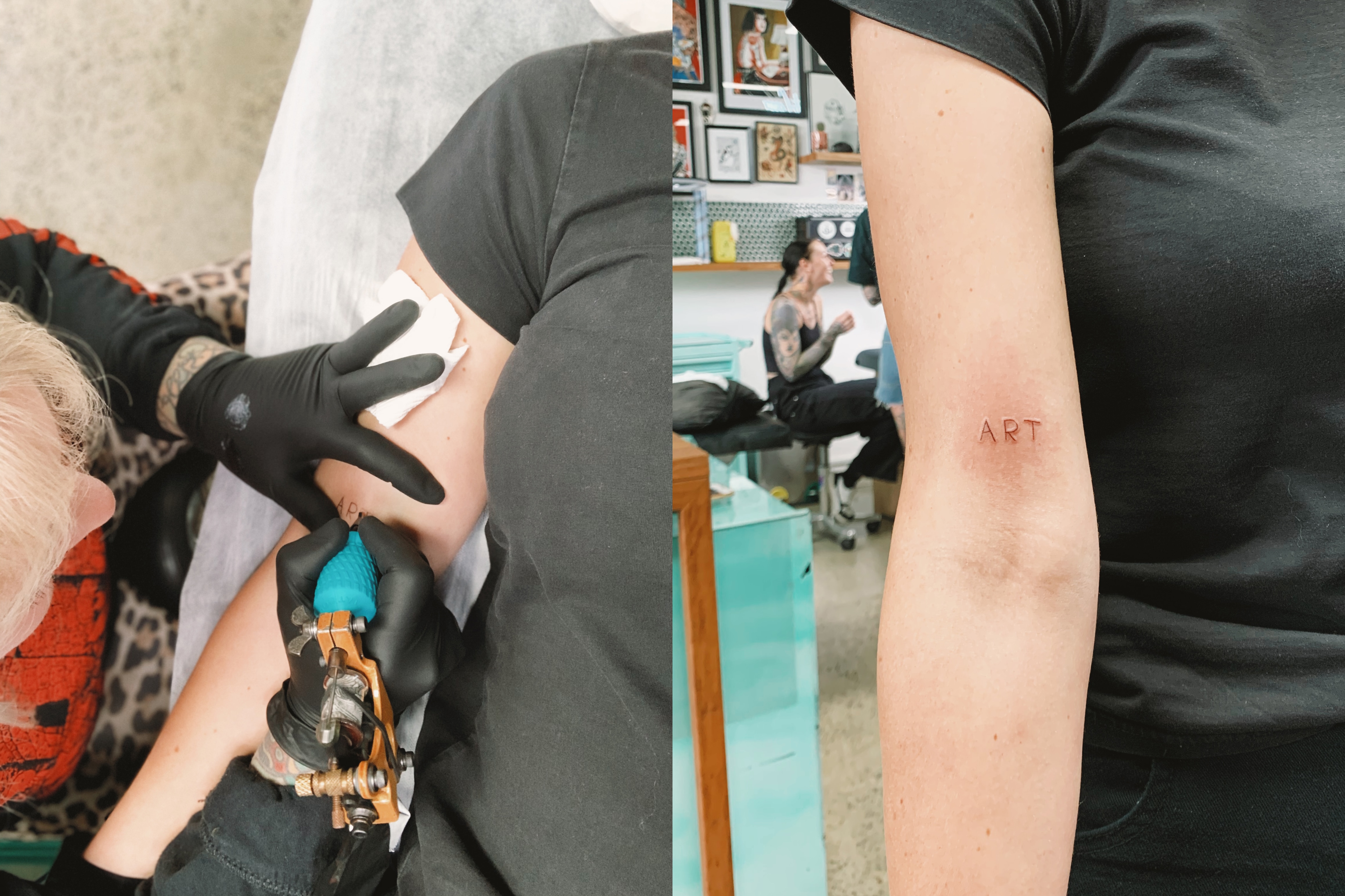 Lisa Skerrett gets tattoed