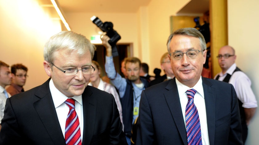 Prime Minister Kevin Rudd and Treasurer Wayne Swan