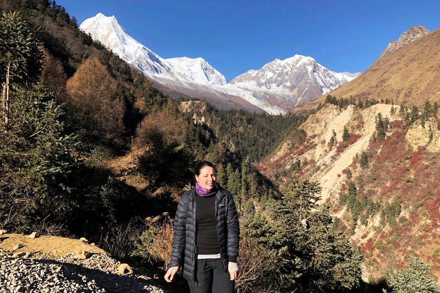 Australian traveller Amanda McDonald during an 18-day trek through Nepal in 2018