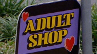 A sign advertising an Adult Shop