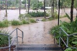 Flooding around Robelle Domain at Springfield Lakes.