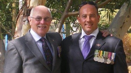 Bellevue RSL president Scott Rogers with his father Bill.