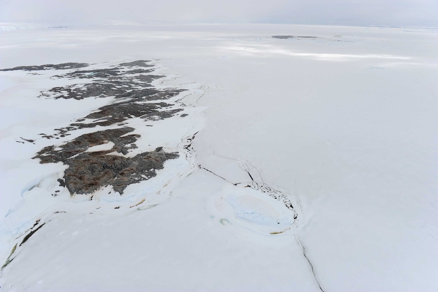 Aerial view of Cape Denison.