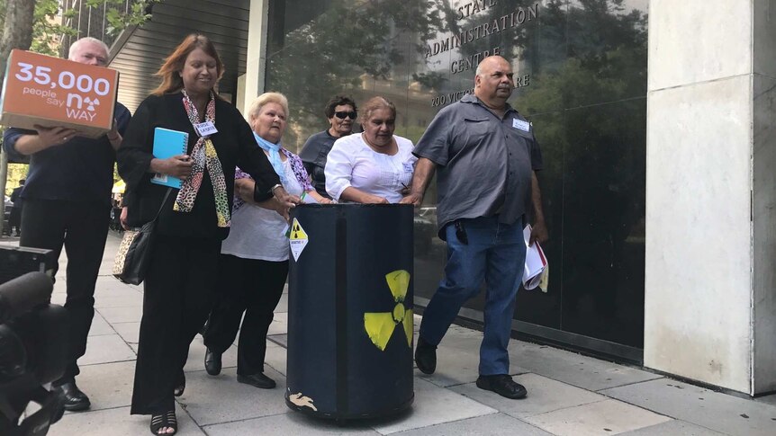Nuclear protestors hand petition to the Government