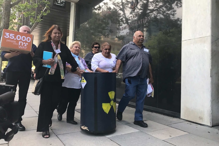 Nuclear protestors hand petition to the Government