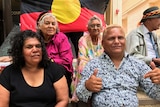 The four applicants who have successfully appealed against the Native Title settlement, gathered outside the Federal Court in Perth. Top left: MARGARET CULBONG  Top right: MINGLI WANJURRI MCGLADE  Bottom left: NAOMI SMITH  Bottom right: MERVYN EADES