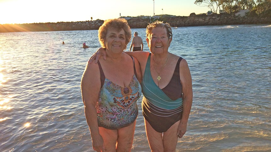 Teabags swim club members Iris Bishop and Hilda Andrews