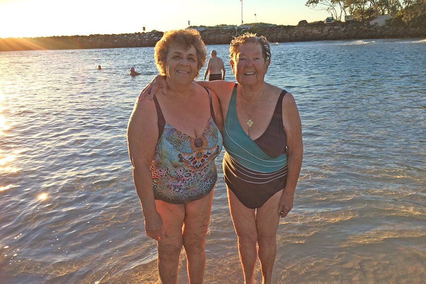Teabags swim club members Iris Bishop and Hilda Andrews