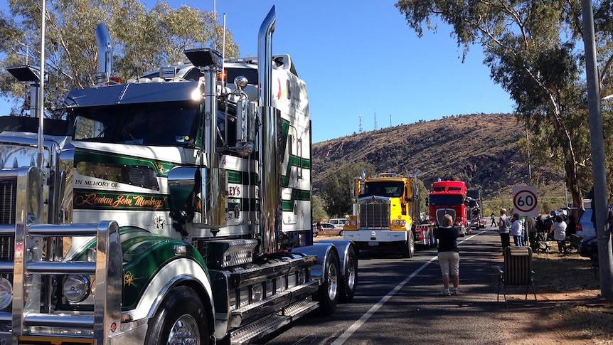 Hundreds of drivers and long-haul trucks headed to Alice Springs