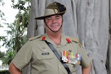 Outgoing commander of 3rd Brigade, Brigadier Roger Noble in Townsville's Anzac Park