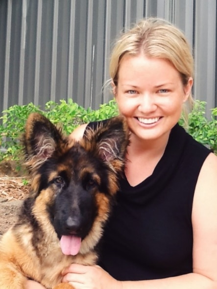 Ange Anderson with her dog