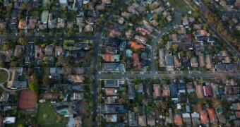 Houses, as seen from above.