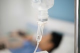Close up of intravenous infusion, also known as a drip.