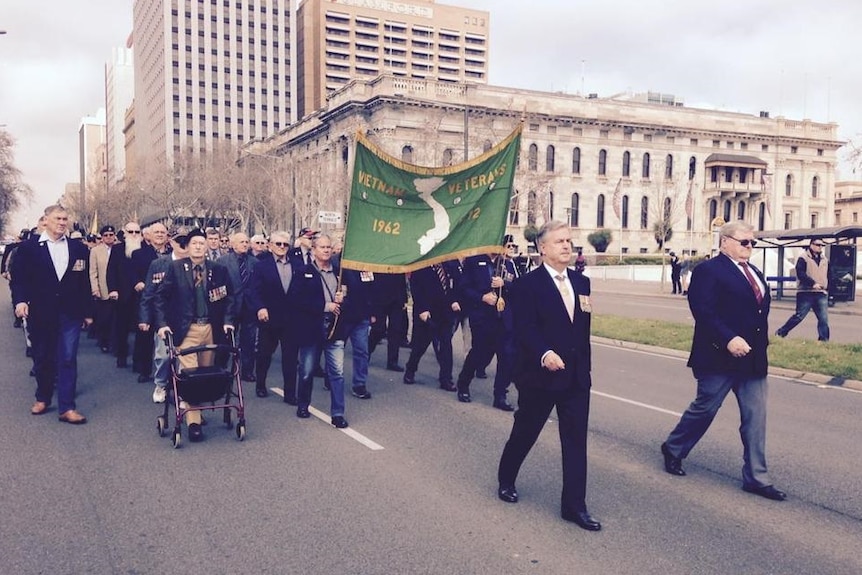 Vietnam Veterans parade down King William Street, Adelaide