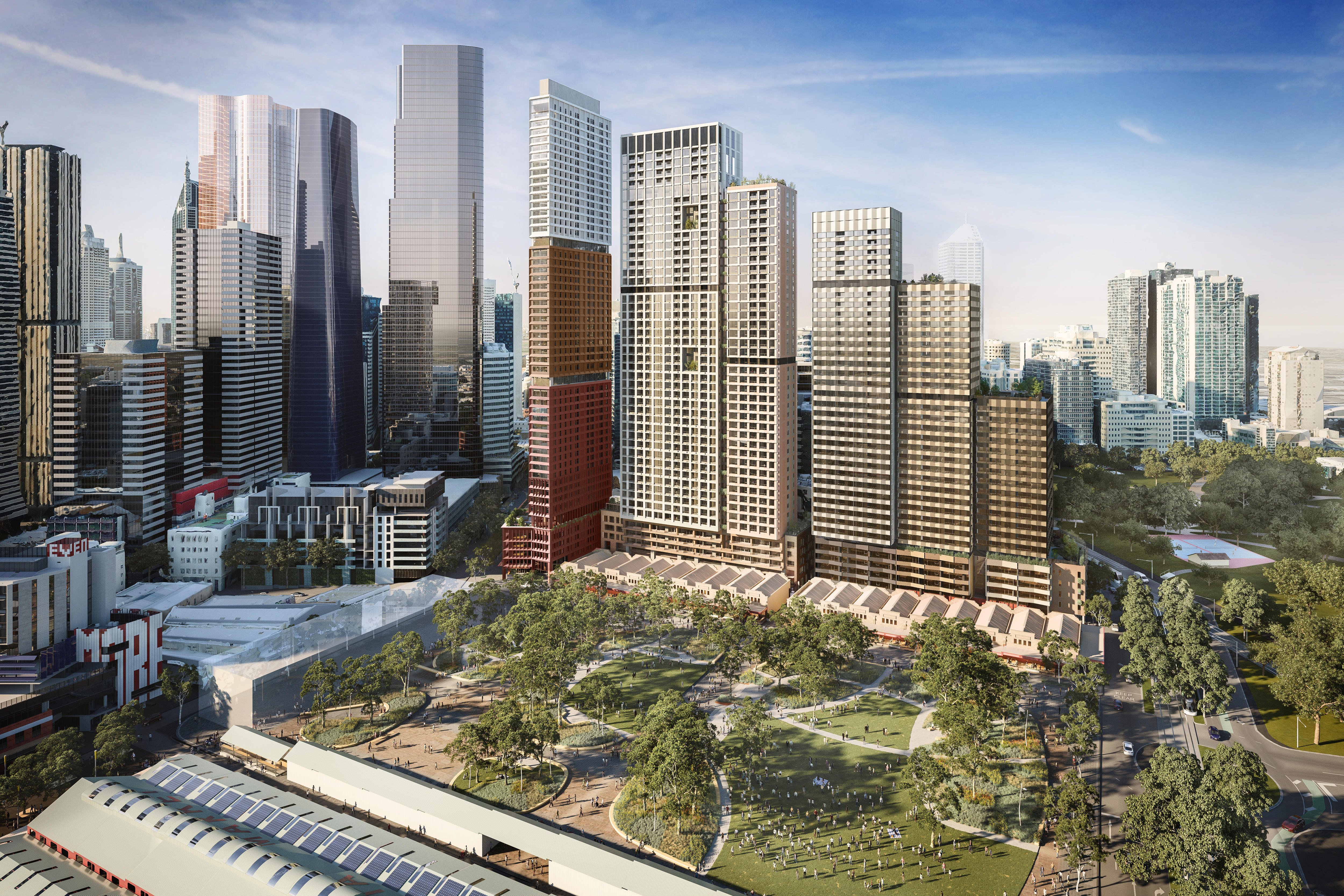 An artist's render of a development at Melbourne's Queen Vic Markets