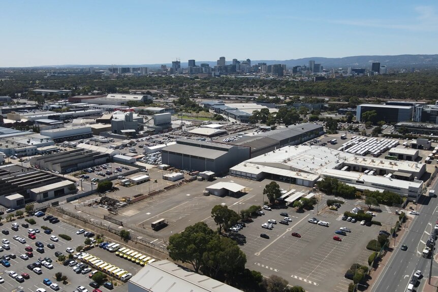 The view from a drone of Adelaide's CBD.