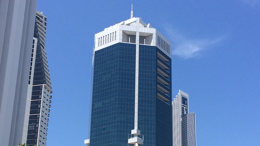 Skyscraper in Surfers Paradise in Queensland which houses the offices for Global Work and Travel Co.