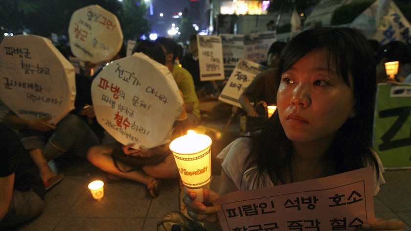 South Koreans held a candlelight vigil demanding the safe return of the hostages (File photo).