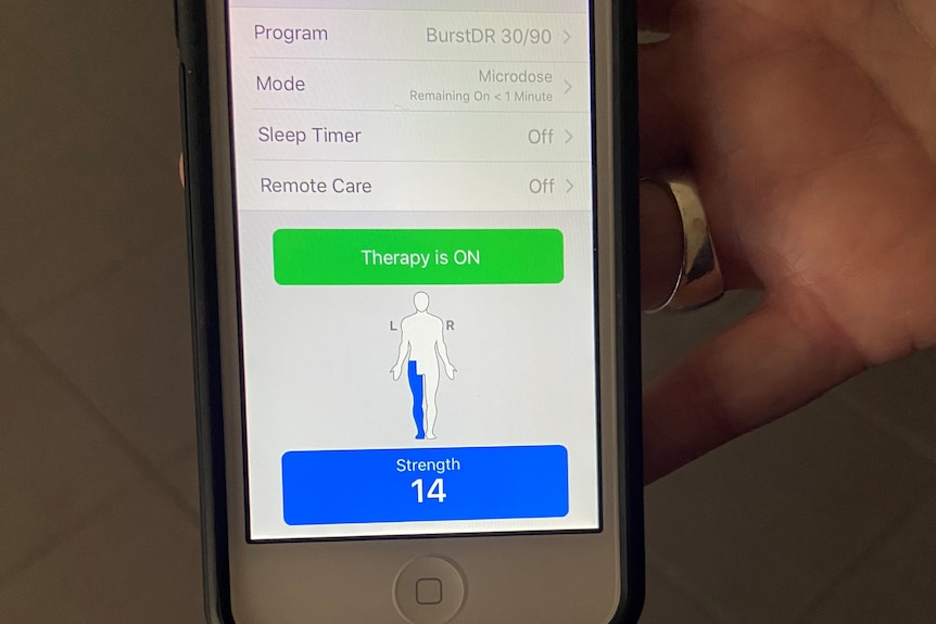 a mobile phone screen showing an app used for the therapy