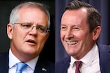 A composite image of Prime Minister Scott Morrison and WA Premier Mark McGowan's faces side by side.