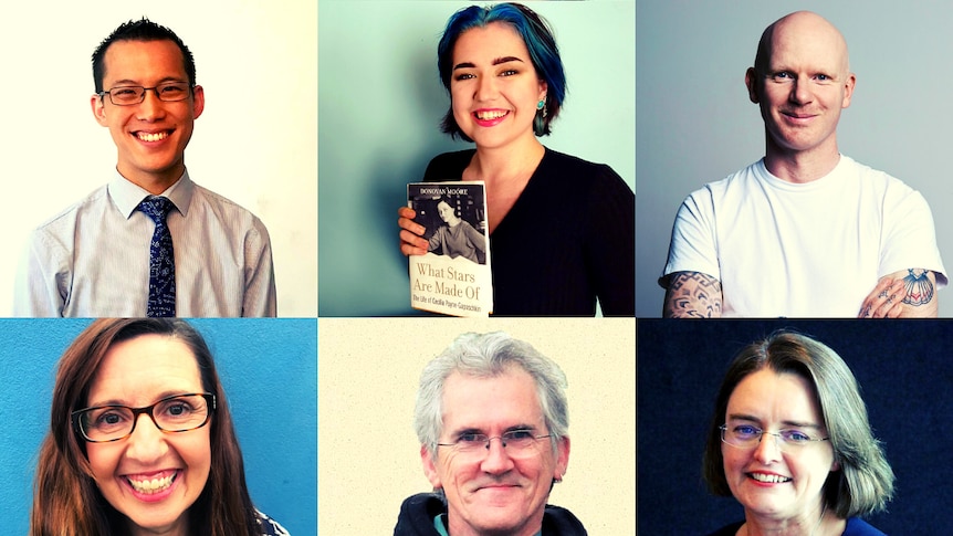 Top: Eddie Woo, Zofia Witkowski-Blake, Chris Flynn (photo Jo Duck). Bottom L-R: Sharon Giltrow, Craig Cormick, Danielle Clode