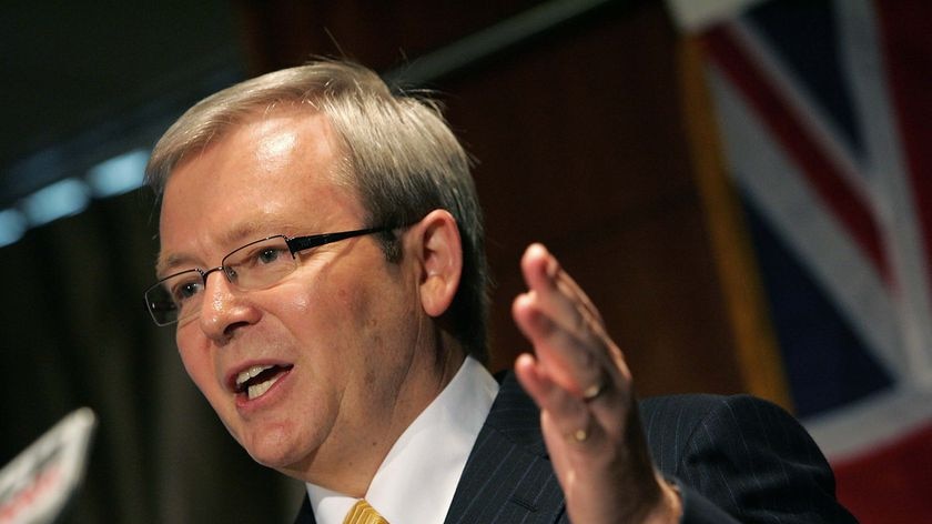 Federal leader of the opposition, Kevin Rudd, speaking