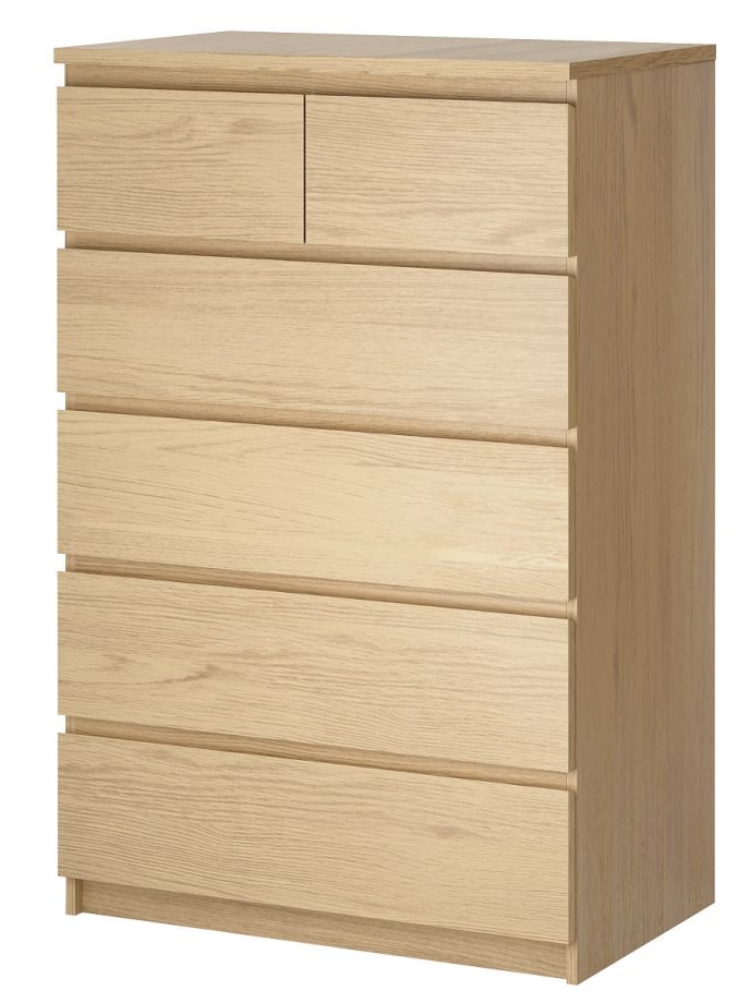 Ikea Malm six-drawer chest
