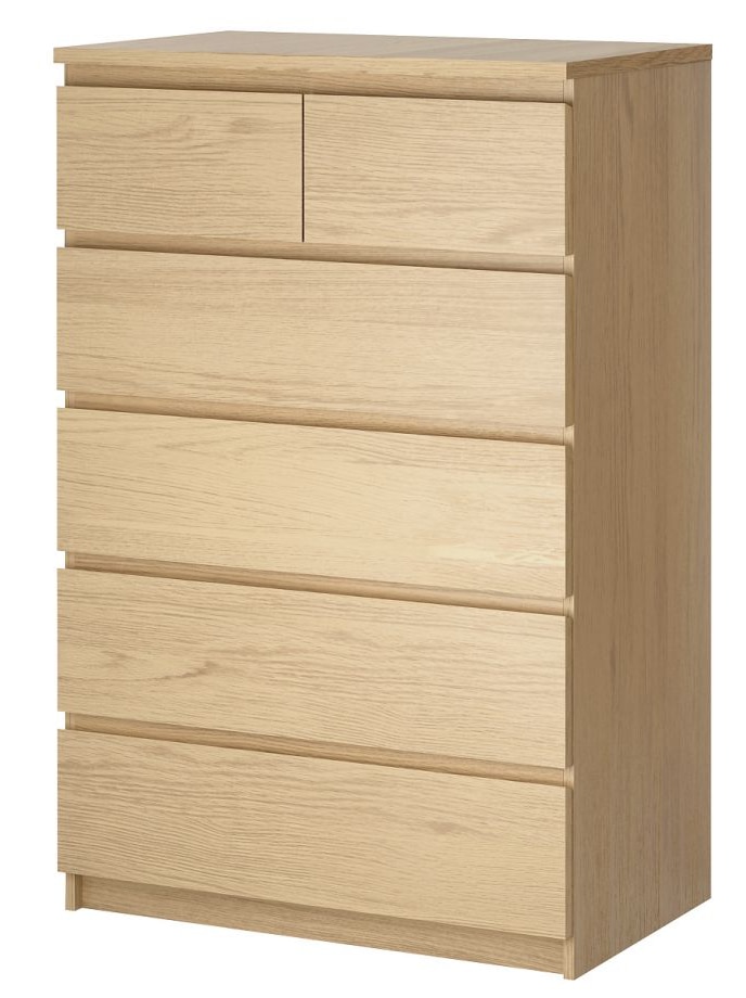 IKEA MALM six-drawer chest