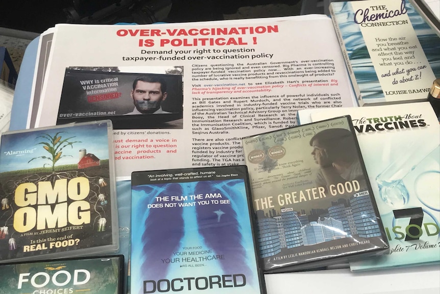 Anti-vaxxers pamphlets.