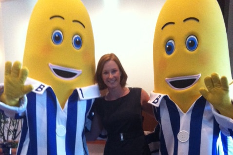 Leigh Sales with the Bananas
